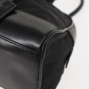 PRADA Hand Bag Nylon Leather Black Silver Auth 149582-15