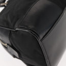 PRADA Hand Bag Nylon Leather Black Silver Auth 149582-16