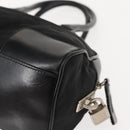PRADA Hand Bag Nylon Leather Black Silver Auth 149582-17