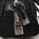 PRADA Hand Bag Nylon Leather Black Silver Auth 149582-9