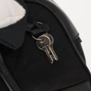 PRADA Hand Bag Nylon Leather Black Silver Auth 149582-10