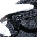 PRADA Hand Bag Nylon Leather Black Silver Auth 149582-21