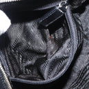PRADA Hand Bag Nylon Leather Black Silver Auth 149582-22