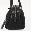 PRADA Hand Bag Nylon Leather Black Silver Auth 149582-3