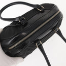 PRADA Hand Bag Nylon Leather Black Silver Auth 149582-6
