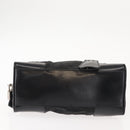 PRADA Hand Bag Nylon Leather Black Silver Auth 149582-5