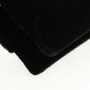 CHANEL Chain COCO Mark Camelia Shoulder Bag Velor Black Silver CC Auth 149585V-17