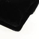 CHANEL Chain COCO Mark Camelia Shoulder Bag Velor Black Silver CC Auth 149585V-18