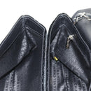 CHANEL Chain COCO Mark Camelia Shoulder Bag Velor Black Silver CC Auth 149585V-24