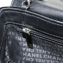 CHANEL Chain COCO Mark Camelia Shoulder Bag Velor Black Silver CC Auth 149585V-25