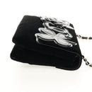 CHANEL Chain COCO Mark Camelia Shoulder Bag Velor Black Silver CC Auth 149585V-4