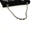 CHANEL Chain COCO Mark Camelia Shoulder Bag Velor Black Silver CC Auth 149585V-7