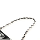 CHANEL Chain COCO Mark Camelia Shoulder Bag Velor Black Silver CC Auth 149585V-14