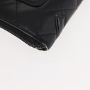 CHANEL Cambon Line Organizer Long Wallet Leather Black Silver CC Auth 149586-16