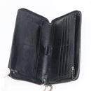 CHANEL Cambon Line Organizer Long Wallet Leather Black Silver CC Auth 149586-10