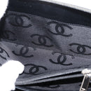 CHANEL Cambon Line Organizer Long Wallet Leather Black Silver CC Auth 149586-18