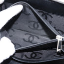 CHANEL Cambon Line Organizer Long Wallet Leather Black Silver CC Auth 149586-11