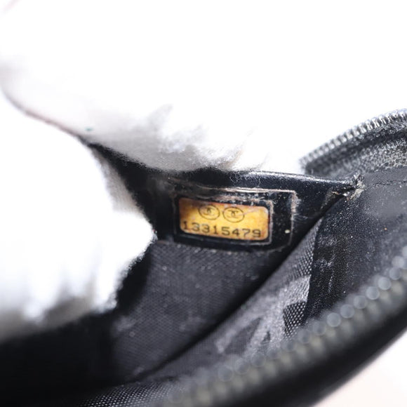 CHANEL Cambon Line Organizer Long Wallet Leather Black Silver CC Auth 149586