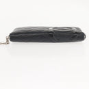 CHANEL Cambon Line Organizer Long Wallet Leather Black Silver CC Auth 149586-4