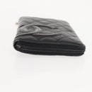 CHANEL Cambon Line Organizer Long Wallet Leather Black Silver CC Auth 149586-6