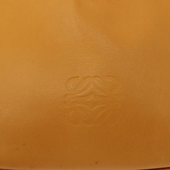 LOEWE Anagram Hand Bag Leather Yellow Auth 149588
