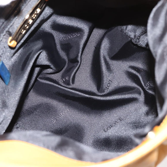 LOEWE Anagram Hand Bag Leather Yellow Auth 149588