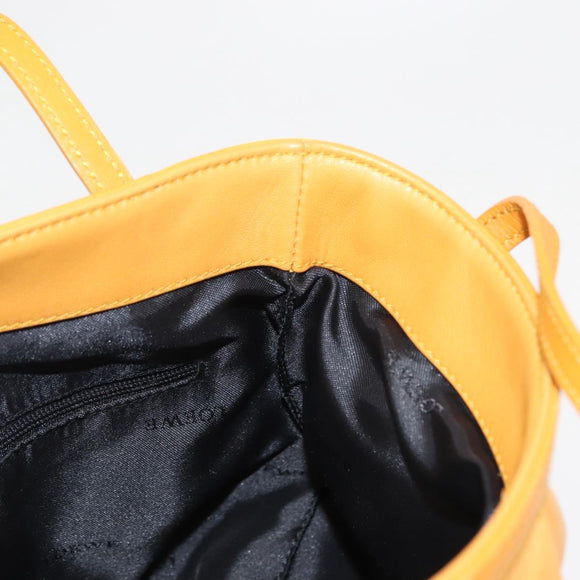 LOEWE Anagram Hand Bag Leather Yellow Auth 149588
