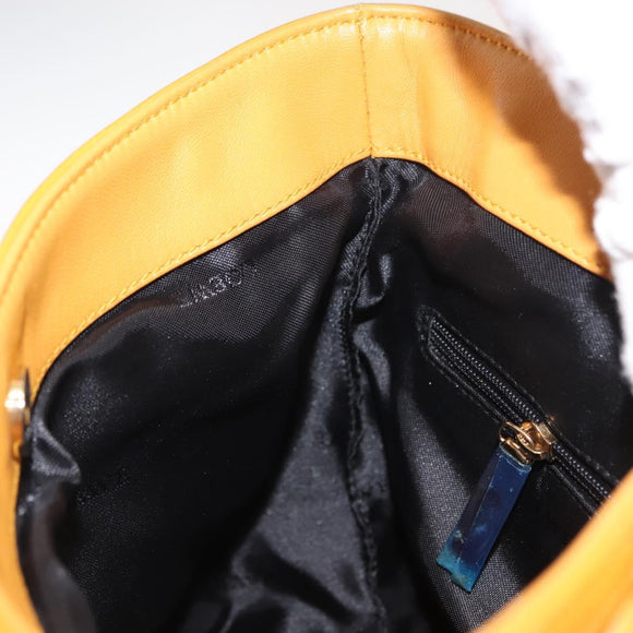 LOEWE Anagram Hand Bag Leather Yellow Auth 149588