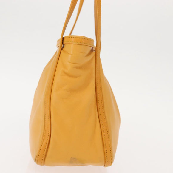 LOEWE Anagram Hand Bag Leather Yellow Auth 149588