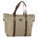 GUCCI GG Supreme Web Sherry Line Bag PVC Beige Red Green 89 19 012 Auth 149602-1