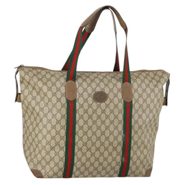 GUCCI GG Supreme Web Sherry Line Bag PVC Beige Red Green 89 19 012 Auth 149602