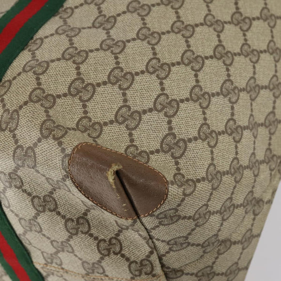 GUCCI GG Supreme Web Sherry Line Bag PVC Beige Red Green 89 19 012 Auth 149602