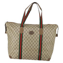 GUCCI GG Supreme Web Sherry Line Bag PVC Beige Red Green 89 19 012 Auth 149602-13