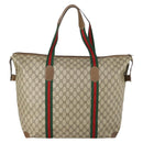 GUCCI GG Supreme Web Sherry Line Bag PVC Beige Red Green 89 19 012 Auth 149602-2