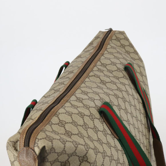 GUCCI GG Supreme Web Sherry Line Bag PVC Beige Red Green 89 19 012 Auth 149602