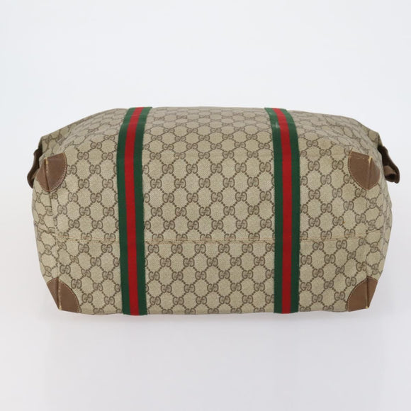 GUCCI GG Supreme Web Sherry Line Bag PVC Beige Red Green 89 19 012 Auth 149602