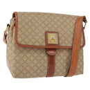 CELINE Macadam Canvas Shoulder Bag PVC Beige Gold Auth 149611-1