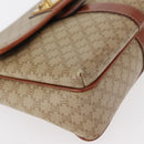CELINE Macadam Canvas Shoulder Bag PVC Beige Gold Auth 149611-9