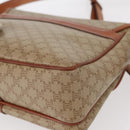 CELINE Macadam Canvas Shoulder Bag PVC Beige Gold Auth 149611-16