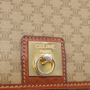 CELINE Macadam Canvas Shoulder Bag PVC Beige Gold Auth 149611-17