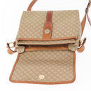 CELINE Macadam Canvas Shoulder Bag PVC Beige Gold Auth 149611-18