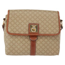 CELINE Macadam Canvas Shoulder Bag PVC Beige Gold Auth 149611-13