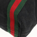 GUCCI GG Canvas Web Sherry Line Tote Bag Black 189669 Auth 149612V-14
