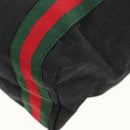 GUCCI GG Canvas Web Sherry Line Tote Bag Black 189669 Auth 149612V-16