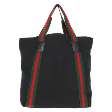 GUCCI GG Canvas Web Sherry Line Tote Bag Black 189669 Auth 149612V - 0