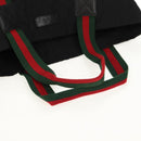 GUCCI GG Canvas Web Sherry Line Tote Bag Black 189669 Auth 149612V-7