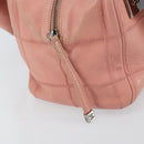 CHANEL Choco Bar COCO Mark Hand Bag Caviar Skin Pink Silver CC Auth 149620-15