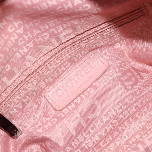 CHANEL Choco Bar COCO Mark Hand Bag Caviar Skin Pink Silver CC Auth 149620