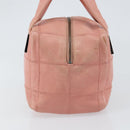 CHANEL Choco Bar COCO Mark Hand Bag Caviar Skin Pink Silver CC Auth 149620-4