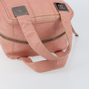 CHANEL Choco Bar COCO Mark Hand Bag Caviar Skin Pink Silver CC Auth 149620-7